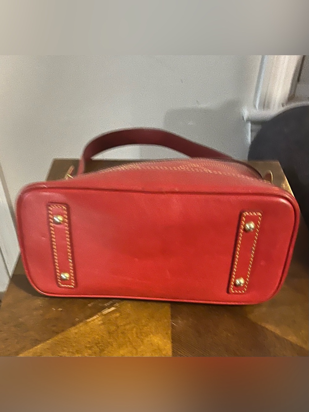Dooney & Bourke Red Quilted Leather Shoulder Bag with Tassel - Picture 10 of 12